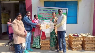 कैरो: गजनी क्लस्टर के 8 लाभुकों को 510 मुर्गी चूजे व सामग्री वितरित, ग्रामीणों को स्वरोजगार में मिलेगी मदद