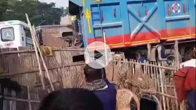 मधेपुरा: तरहा में अनियंत्रित हाइवा ट्रक घर में घुसा, आधा दर्जन बकरियों की मौत, बाइक क्षतिग्रस्त