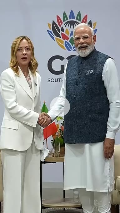Prime Minister Narendra Modi met Italian PM Giorgia Meloni on the sidelines of the G20 Summit in Johannesburg, South A