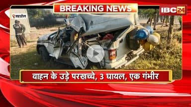 Shahdol News: अनियंत्रित होकर पेड़ से टकराया तेज रफ्तार वाहन | हादसे में 3 लोग घायल, एक गंभीर