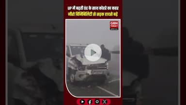 UP में बढ़ती ठंड के साथ कोहरे का कहर जीरो विजिबिलिटी से सड़क हादसे बढ़े #UPNews #FogAlert #ColdWave
