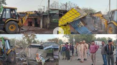 अजमेर चौराहे पर कियोस्को पर चला न्यास का पिला पंजा,28 कियोस्क धराशायी