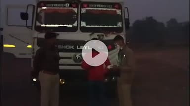 मऊगंज: मऊगंज में नो एंट्री का उल्लंघन करने पर यातायात पुलिस ने टेलर ट्रक किया ज़ब्त