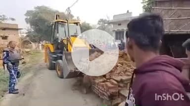 इसुआपुर: सहवां व सिसवां में अतिक्रमण पर प्रशासन का बुलडोजर चला