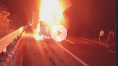 सागर नगर: दिल्ली-मुंबई एक्सप्रेस-वे पर पिकअप में आग लगने से 4 लोग जिंदा जले; 3 की मौत, मरने वालों में दो सागर (मध्य प्रदेश) के