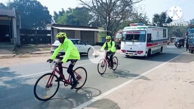 वीर बिरसा मुंडा साइक्लोथोन यात्रा गुमला से पहुंचा घाघरा, कमांडिंग ऑफिसर समेत 8 शामिल