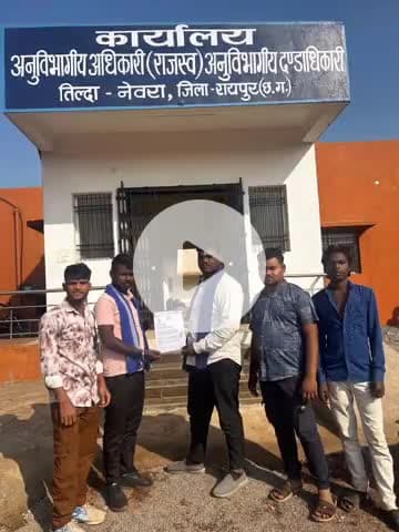 तिल्दा: भीम आर्मी भारत एकता मिशन ने शांतिपूर्वक नेवरा थाना का किया घेराव, एसडीएम को दिया ज्ञापन