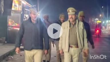 तिलोई: तिलोई में सुरक्षा व्यवस्था के दृष्टिगत पुलिस ने की गश्त