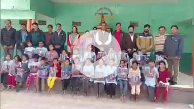 सुनेल: उन्हेल के राजकीय उच्च माध्यमिक विद्यालय में सर्दी से बचने के लिए बच्चों को वितरित किए गए स्वेटर