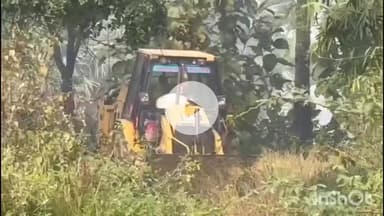 नवादा: सिसमा गांव में नीलगाय को गोली मारने के बाद जेसीबी मशीन से किया गया दफनाने का काम