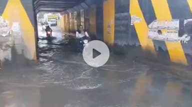 मंदसौर: गीता भवन अंडर ब्रिज में जलभराव, नाले से पानी निकासी न होने से लोग हो रहे चोटिल