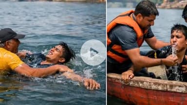 पुनासा: तीर्थनगरी में गोमुख घाट पर डूब रहे युवक को गार्ड ने बचाया, युवक गुजरात का निवासी