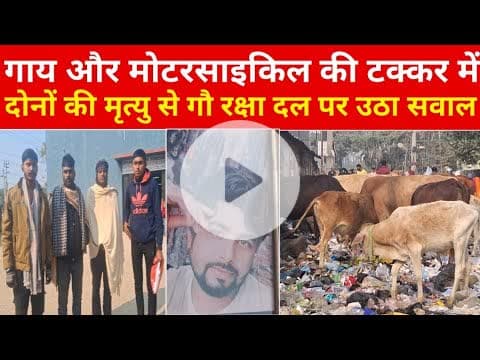 गाय और मोटरसाइकिल की टक्कर में, मोटरसाइकिल और गाय की हुई मृ#त्यु ने गौ रक्षा दल पर उठाया सवाल