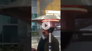 दिल्ली में तापमान पहुंचा 3 डिग्री एयरपोर्ट पर हीटर से हाथ सेकते नजर आये लोग #delhicoldwave #Fog