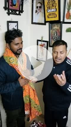 तेतरीया बिहार क़े प्रमुख विनय कुमार जी का आवास पर आगमन पूर्व DGP क़े आवास पर सम्मान