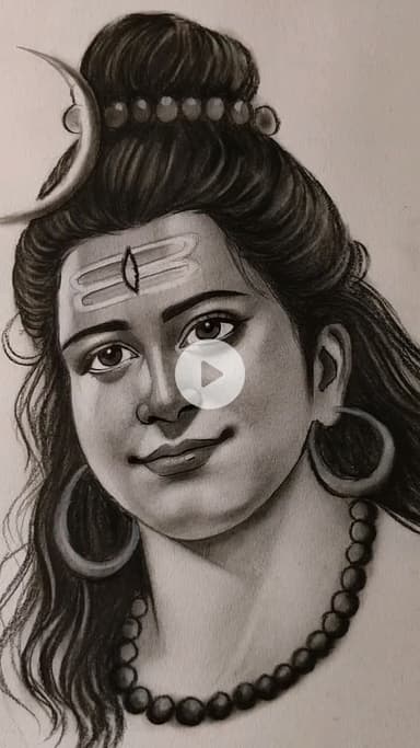 Artmine009 - How to draw shiv ji face draw✍️ #viravideoシ #viral #Star everywhere #dhonikashyapji