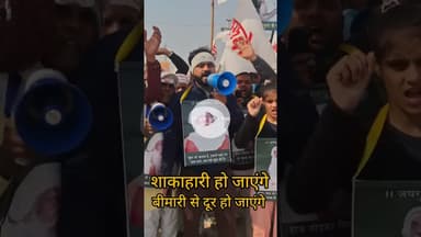 शाकाहारी हो जाएंगे सारी बीमारी से दूर हो जाएंगे इस प्रकार के नारे लगाएगए#प्रयागराजन्यूज़ #