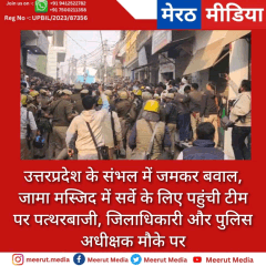 उत्तरप्रदेश के संभल में जमकर बवाल, जामा मस्जिद में सर्वे के लिए पहुंची टीम पर पत्थरबाजी, जिलाधिकारी और पुलिस अधीक्षक मौके पर