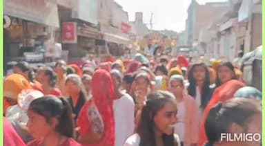 नोखा: कस्बे में रविदास जयंती पर निकाली गई शोभायात्रा