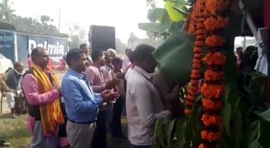 महुआ: 24 घंटे का यज्ञ महुआ अनुमंडल अस्पताल परिसर में हुआ संपन्न