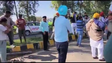 करनाल: कैथल रोड स्थित राधा स्वामी सत्संग भवन के पास डिवाइडर से टकराई कार, 4 लोग हुए घायल