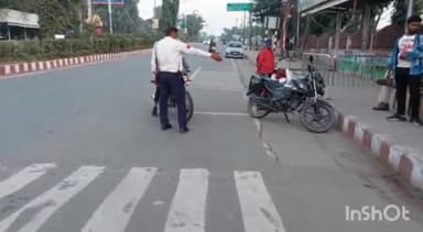 सरई: यातायात पुलिस ने माजन मोड़ चौराहे के पास चेकिंग लगाकर 6 वाहन चालकों पर की चालानी कार्रवाई