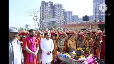 सोनीपत: युवा कांग्रेस जिला अध्यक्ष ललित पवार ने रेल हाई राइजर सोसाइटी में आयोजित कलश यात्रा में की शिरकत