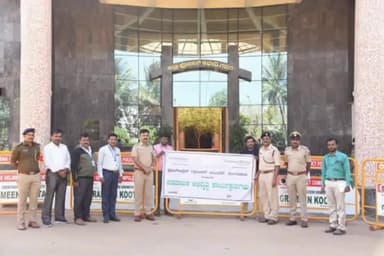 ಗದಗ: ನಗರದ ಜಿಲ್ಲಾ ಪೊಲೀಸ್ ಘಟಕಕ್ಕೆ ನೂತನ ಟ್ರಾಫಿಕ್ ಬ್ಯಾರಿಕೇಡ್ ಆಗಮನ