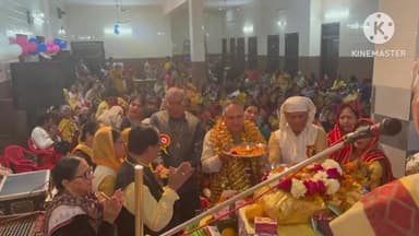 सोनीपत: तारा नगर में चल रही श्रीमद् भागवत कथा में पहुंचे सीएम के पूर्व मीडिया सलाहकार राजीव जैन