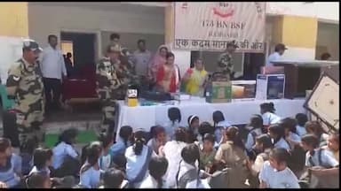 जैसलमेर: रामगढ़ में बालिका स्कूल में बीएसएफ ने बांटी शिक्षण व खेल सामग्री
