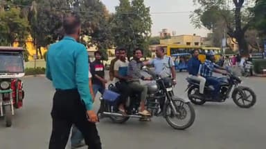 बीएचयू में नए नियम का पालन कराने के लिए सड़क पर उतरी प्रॉक्टोरियल बोर्ड की टीम, हार्न बजाने वाले को नियम की दी जानकारी