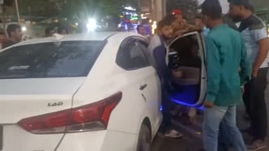 मथुरा: बीएसए चौराहा के समीप कार और बाइक की टक्कर के बाद हुआ विवाद, पुलिस ने शांत कराया मामला