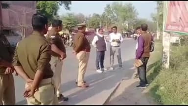 गोंडा: कड़ी सुरक्षा व्यवस्था के बीच धानेपुर थाने की भूमि का हुआ पैमाइश व चिन्हांकन