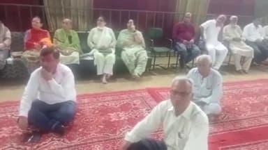 इंद्री: श्री सेवा समिति आश्रम में चल रही महाशिवपुराण कथा में मुख्य अतिथि के रूप में पहुंचे सांसद संजय भाटिया