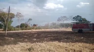 इछावर: ग्राम रामदासी में झूलते बिजली की तारों से 2 एकड़ के गेहूं के खेत में लगी भीषण आग, दमकल विभाग ने आग पर पाया काबू