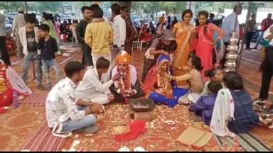 आगर: आगर के कंपनी गार्डन में मुख्यमंत्री कन्यादान विवाह योजना के अंतर्गत जिले के 13 जोड़ों का करवाया विवाह संपन्न