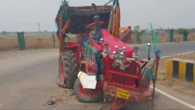 गिरियक: सैनिक स्कूल के समीप बस और ट्रैक्टर की टक्कर में ट्रैक्टर हुआ क्षतिग्रस्त, बाल-बाल बचा चालक