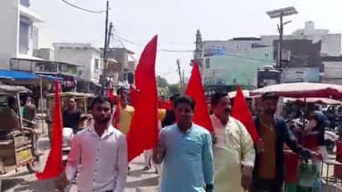 सहसवान: राष्ट्रीय स्वयंसेवक संघ के स्वयंसेवकों ने हिंदू नववर्ष पर नगर सहसवान में प्रतिष्ठानों पर लगाये भगवा ध्वज