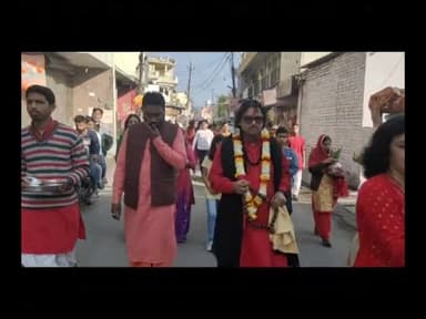 चैत्र नवरात्रि देवी भागवत कथा से पूर्व भव्य कलश यात्रा शास्त्री नगर हरिद्वार