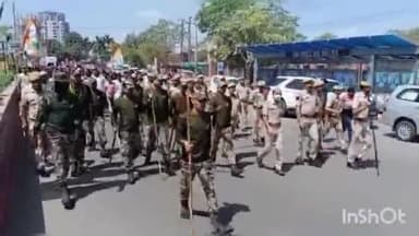 लाडपुरा: राहुल गांधी की संसद सदस्यता समाप्त करने के विरोध में प्रदर्शन को देखते हुए संभागीयआयुक्त कार्यालय पर भारी पुलिस बल तैनात