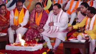 हुज़ूर: सात नंबर में भारतीय जनता पार्टी के नवीन कार्यालय भवन का भूमिपूजन कर रहे जगत प्रकाश नड्डा