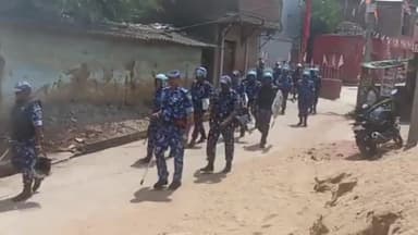 कांके: रामनवमी को लेकर रांची पुलिस ने डोरंडा इलाके में निकाला फ्लैग मार्च