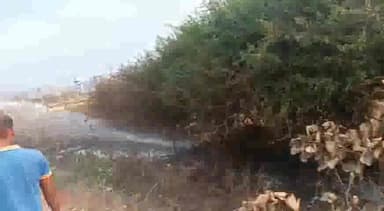 तेंदूखेड़ा: जबेरा बाईपास में खेतों में लगी आग, पुलिस व ग्रामीणों की मदद से पाया गया काबू