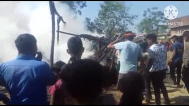 इकौना: थाना इकौना के अंतर्गत भगवानपुर बनकट में शॉर्ट सर्किट से मड़़हा में लगी आग