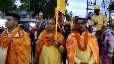 जगाधरी: रामनवमी के उपलक्ष मे निकाली गई भव्य शोभायात्रा शोभा यात्रा की आयोजक समाज कल्याण बोर्ड चेयर पर्सन रोजी मलिक आनंद रही