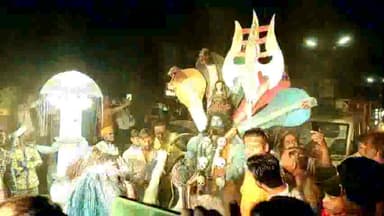 बीना: नरसिंह मंदिर से निकली भगवान श्रीराम की पालकी यात्रा, हजारों की तादाद में भक्त हुए शामिल, रौद्र रूप में दिखी महाकाली