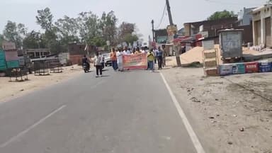 धनघटा: प्राकृतिक खेती एवं श्री अन्न जन जागरण अभियान के तहत हैसर ब्लॉक गेट के सामने से भाजपाइयों ने निकाली रैली