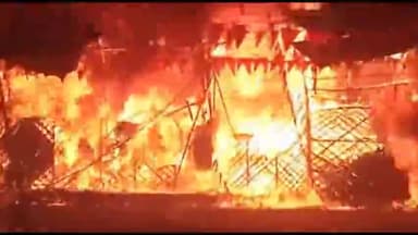 कानपुर: किदवई नगर में 40 दुकानों में लगी भीषण आग, फायर बिग्रेड की टीम ने कड़ी मशक्कत के बाद आग पर पाया काबू