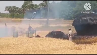 जहानाबाद: टाली बाजार के पास नेवारी के पुंज में लगी आग, हजारों रुपये की फसल जलकर हुई खाक