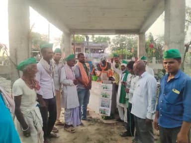 औराई जिला मुजफ्फरपुर बिहार में भारतीय किसान संगठन  द्वारा डॉ. भीमराव अम्बेडकर जी की जयंती पर माल्यार्पण।